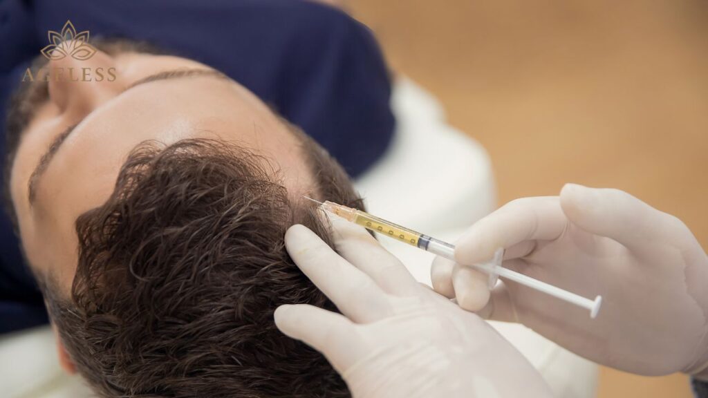 PRP hair treatment session at Ageless Skin & Hair Clinic in Tirupati